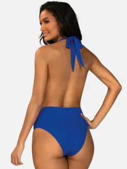 Monokini jednoczęściowe kwiatowy haft FL168A/604H