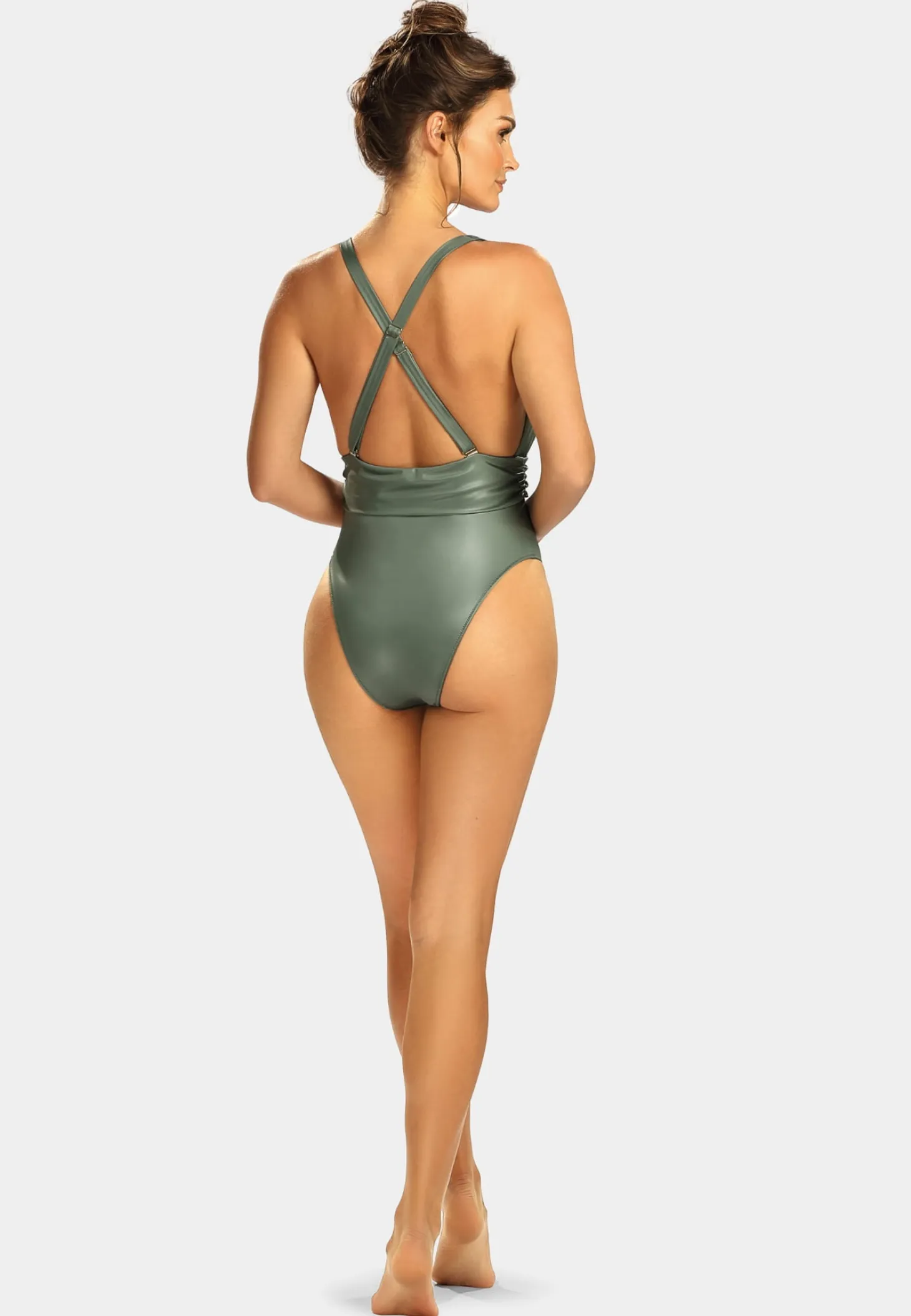 Monokini strój kąpielowy w kolorze Khaki F191B/857