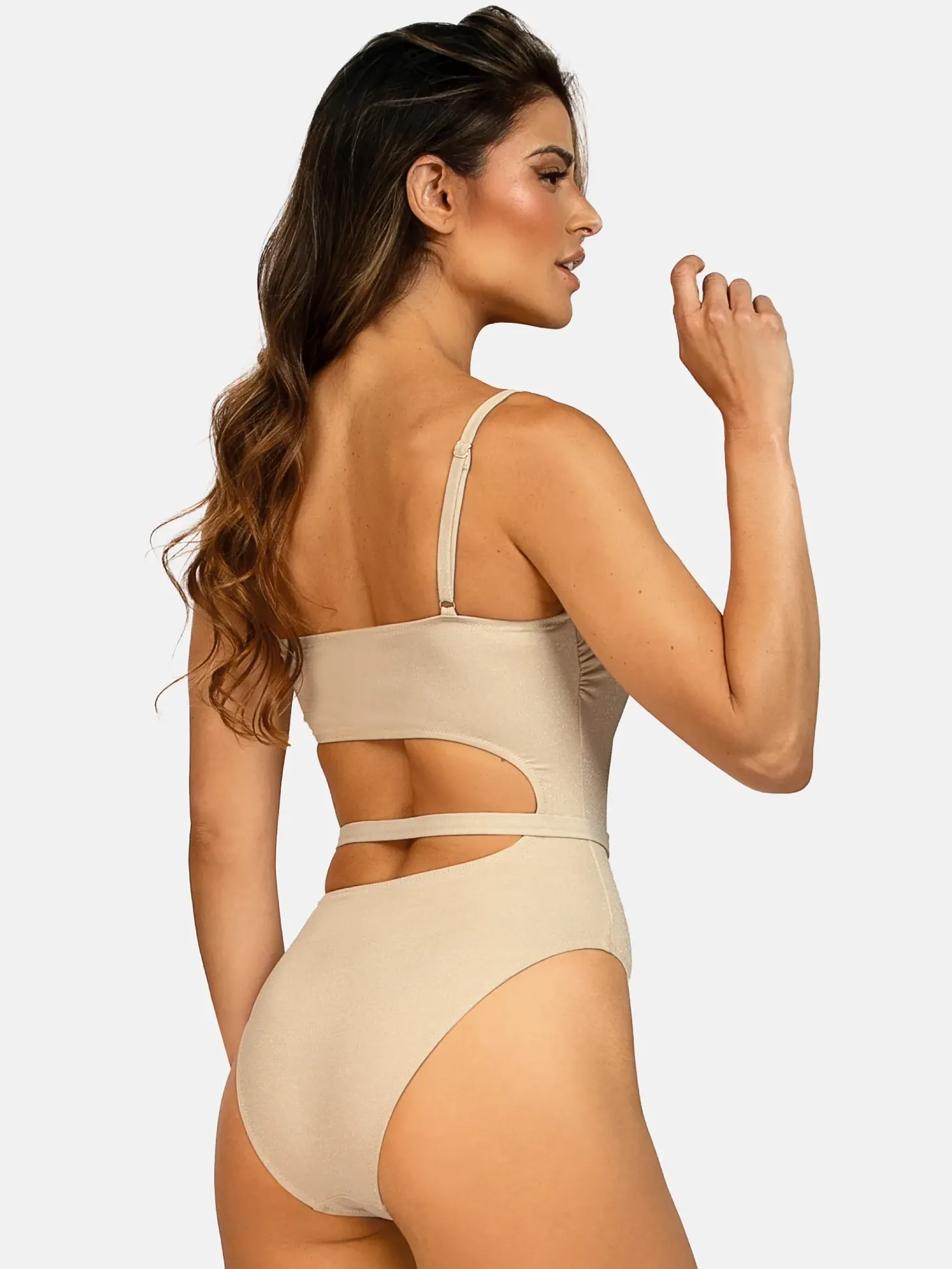 Monokini strój kąpielowy z tkaniny lurex FL29/641L