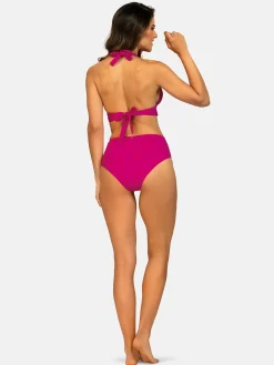 Różowa góra bikini bez fiszbin - wiązana FG240/919
