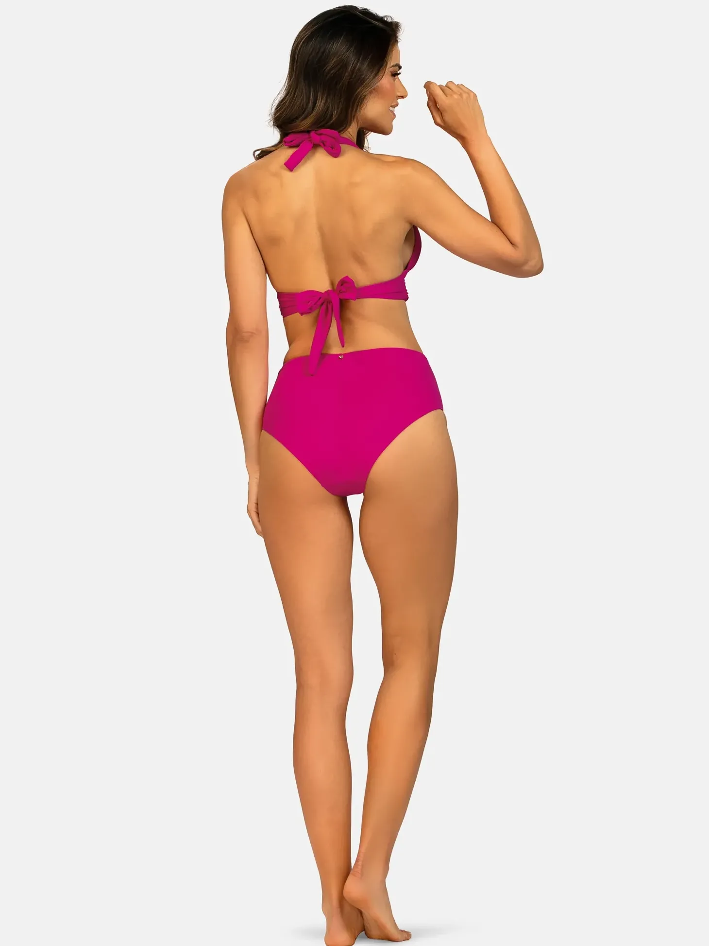 Różowa góra bikini bez fiszbin - wiązana FG240/919