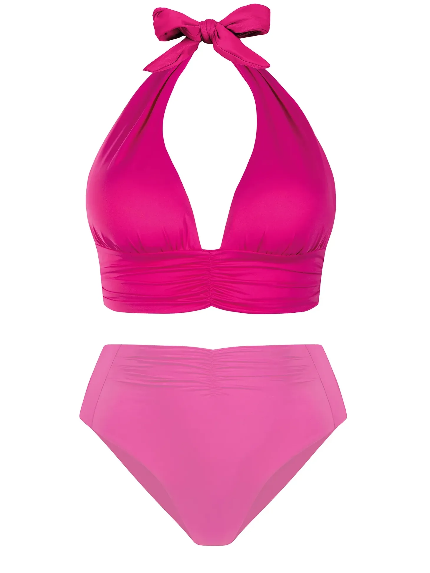 Różowa góra bikini bez fiszbin - wiązana FG240/919