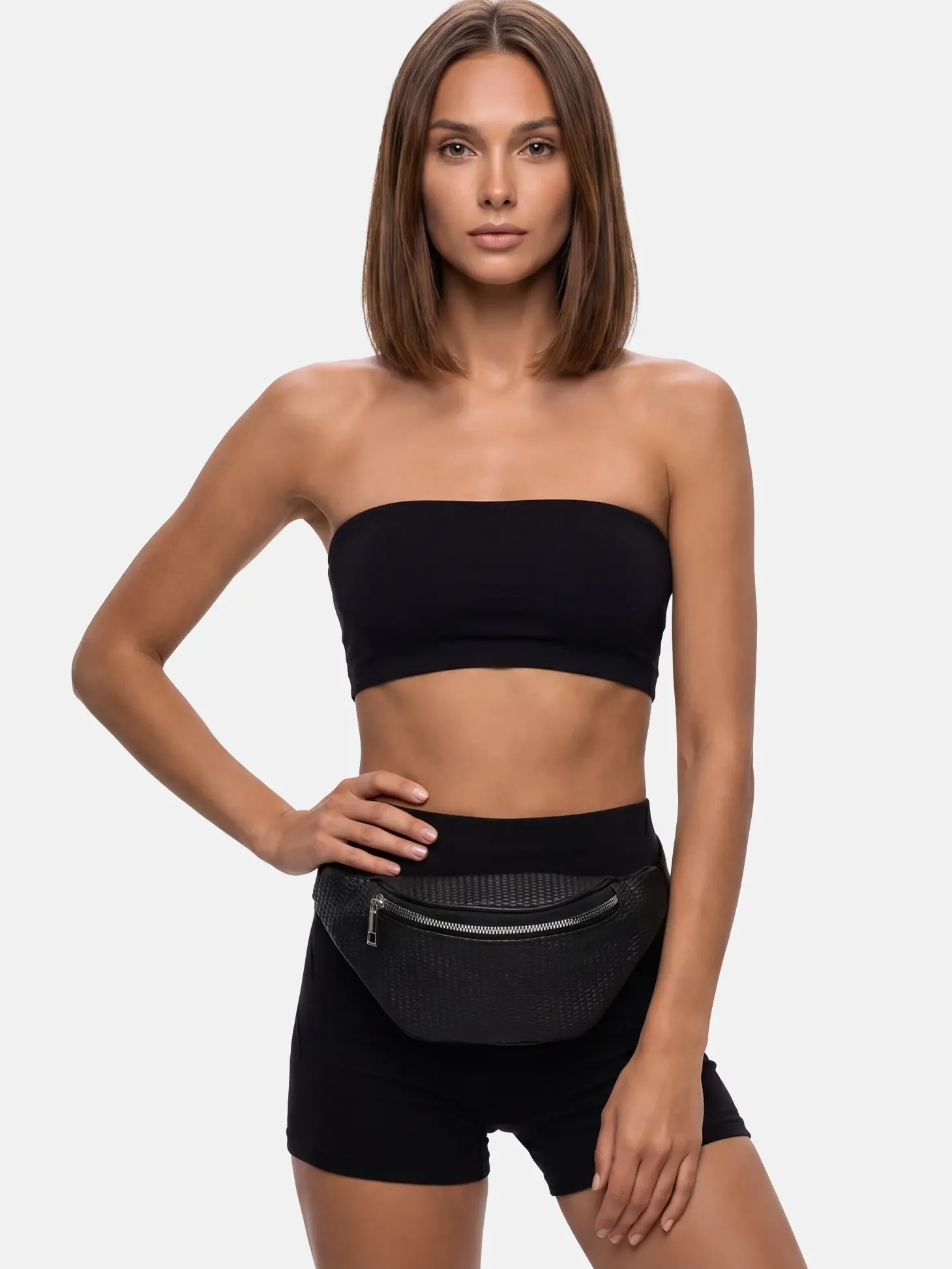 Saszetka | Nerka czarna srebrny zamek F87/BAG65