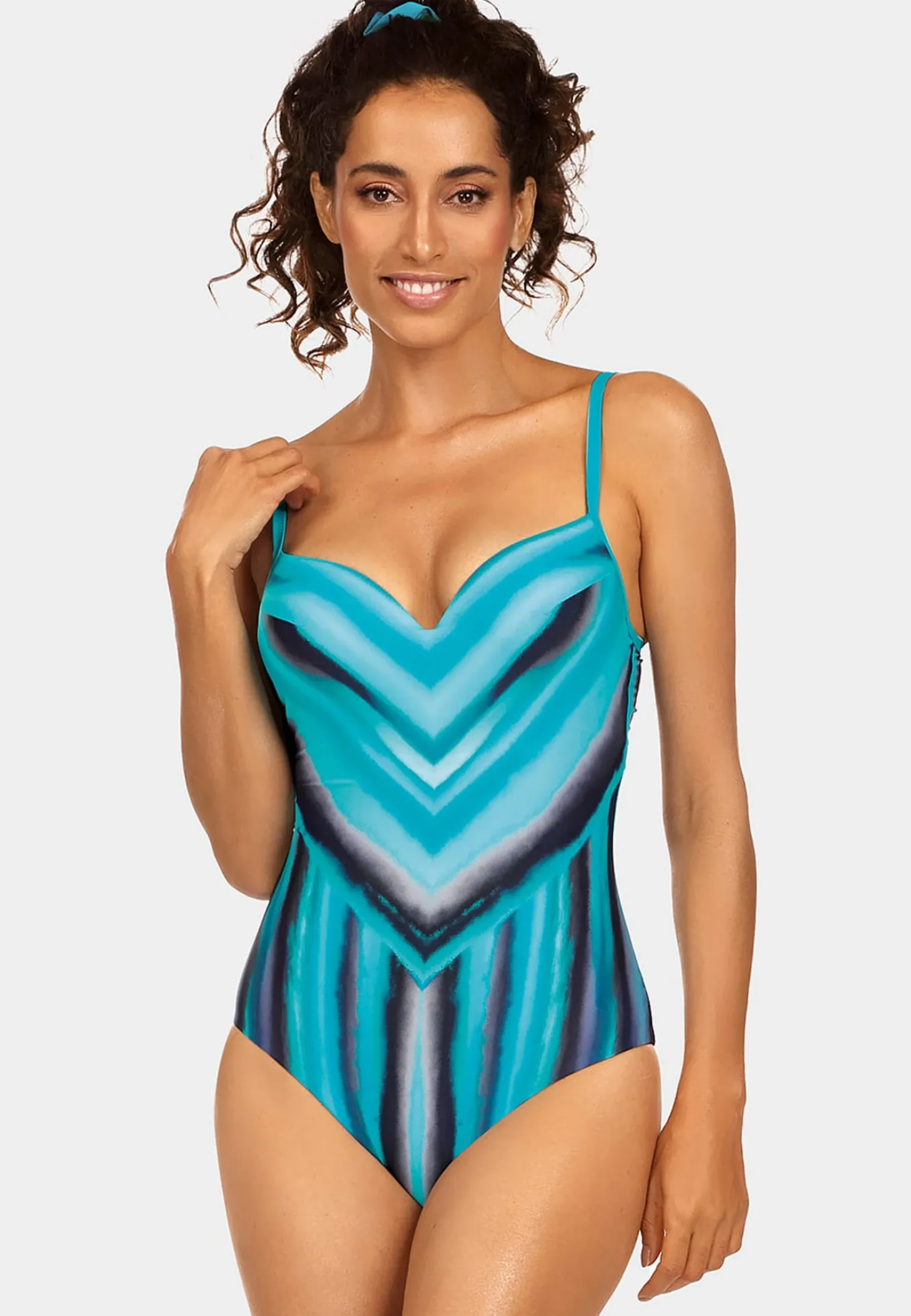 Strój jednoczęściowy push-up Ocean print F28C/867