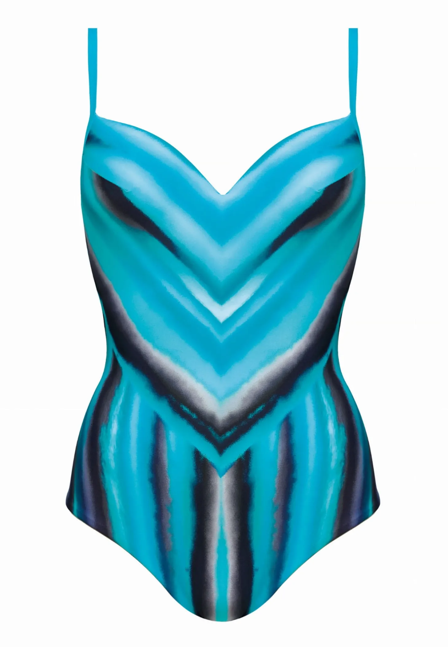 Strój jednoczęściowy push-up Ocean print F28C/867