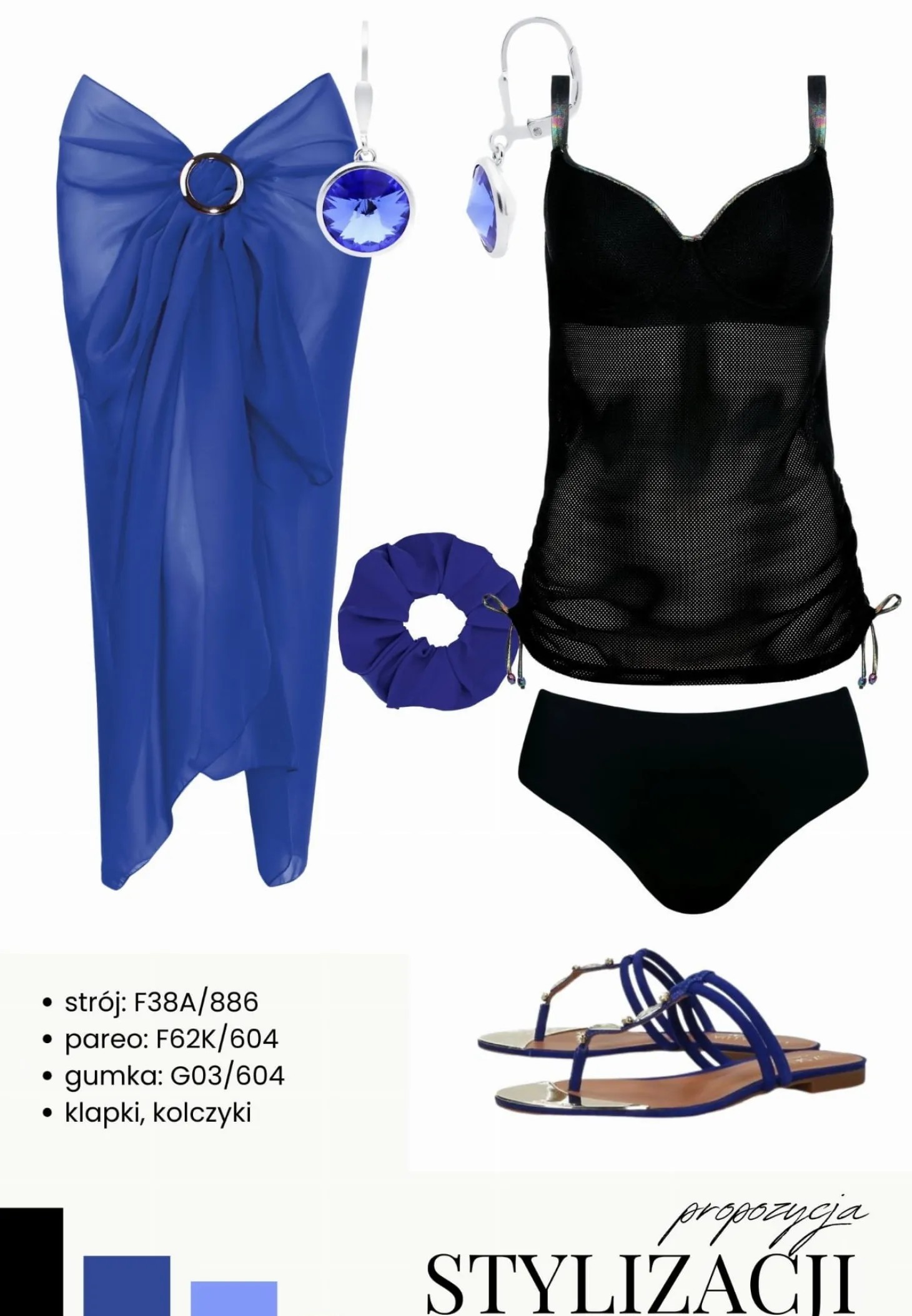 Tankini kąpielowe - ażurowa bluzka F38A/886 Set