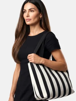 Torba damska shopper - plażowa w pasy F87/BAG59