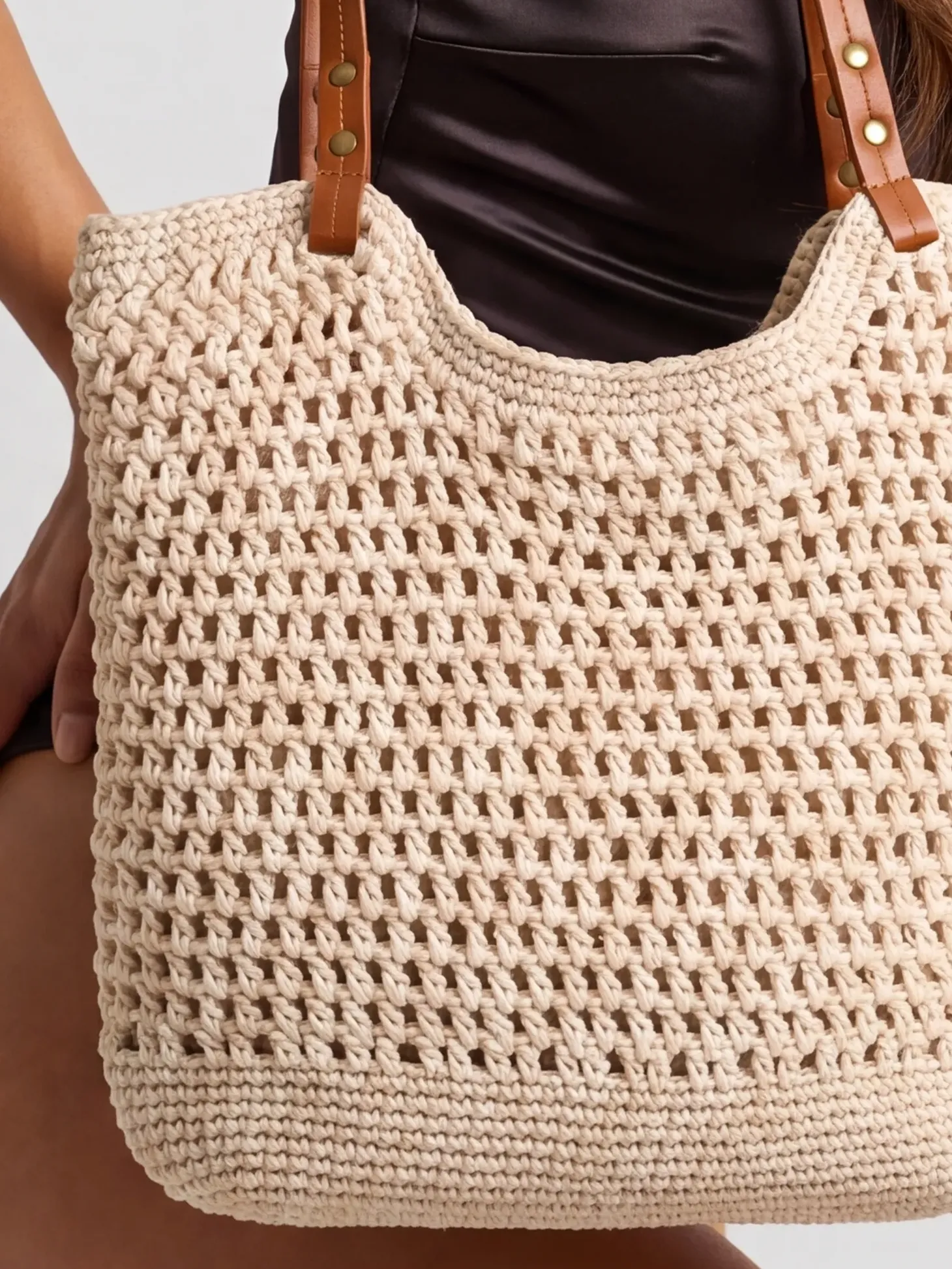 Torba plażowa na ramię shopperka F87/BAG56 ecru