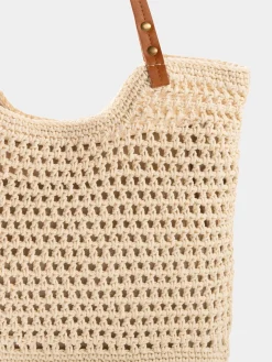 Torba plażowa na ramię shopperka F87/BAG56 ecru