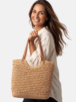 Torba plażowa na ramię shopperka F87/BAG57 beż