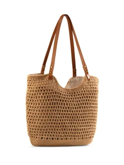 Torba plażowa na ramię shopperka F87/BAG57 beż