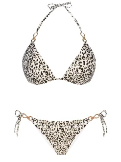 Trójkątne białe bikini w cętki FL17B/918 komplet