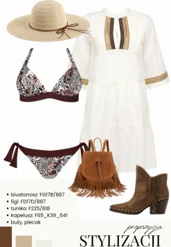 Tunika plażowa | Sukienka z haftami boho F225/818