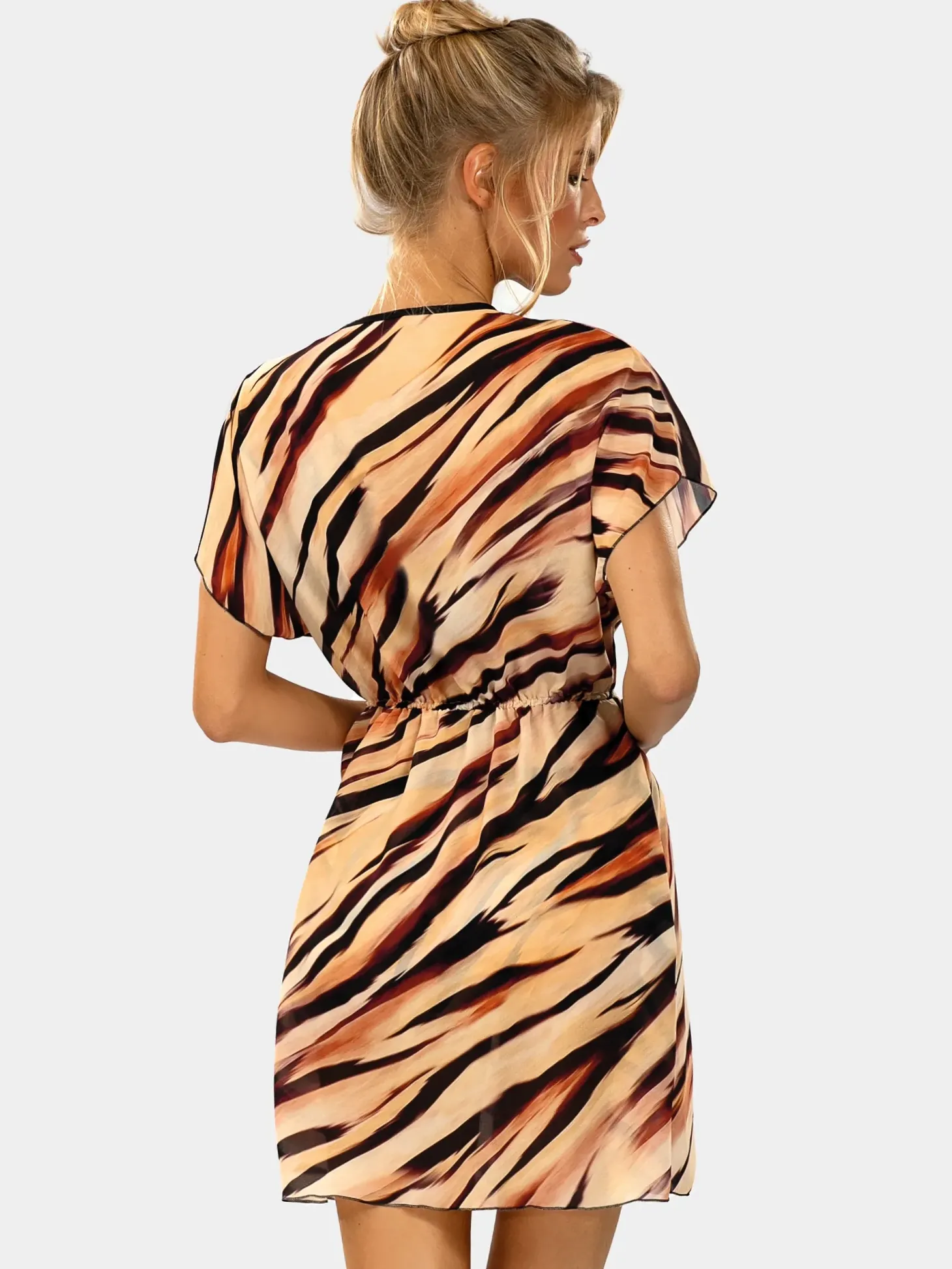 Tunika wiązana | Narzutka przed kolano F218/903