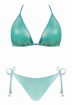 Turkusowy biustonosz od bikini wiązany FG144/833A