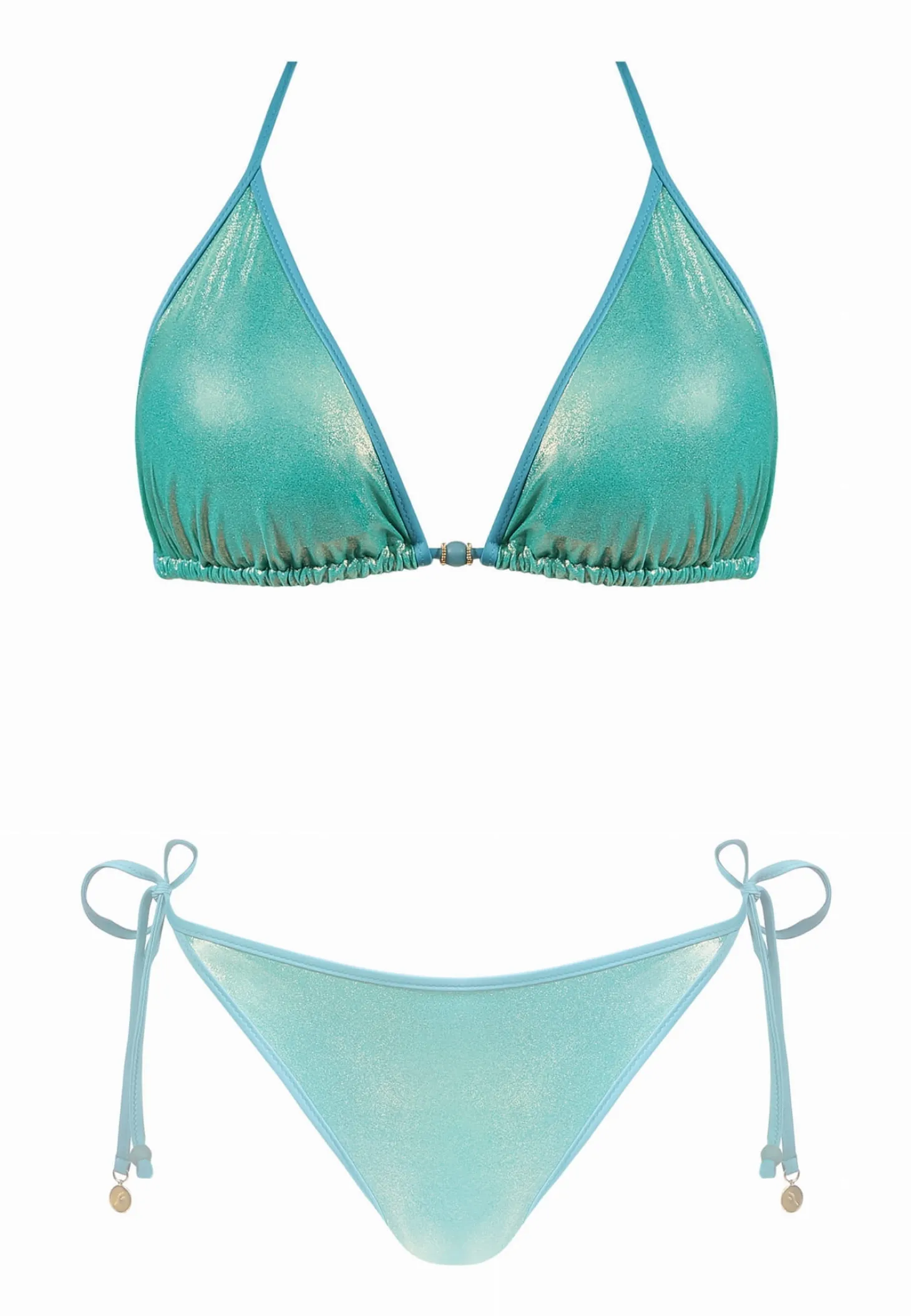 Turkusowy biustonosz od bikini wiązany FG144/833A