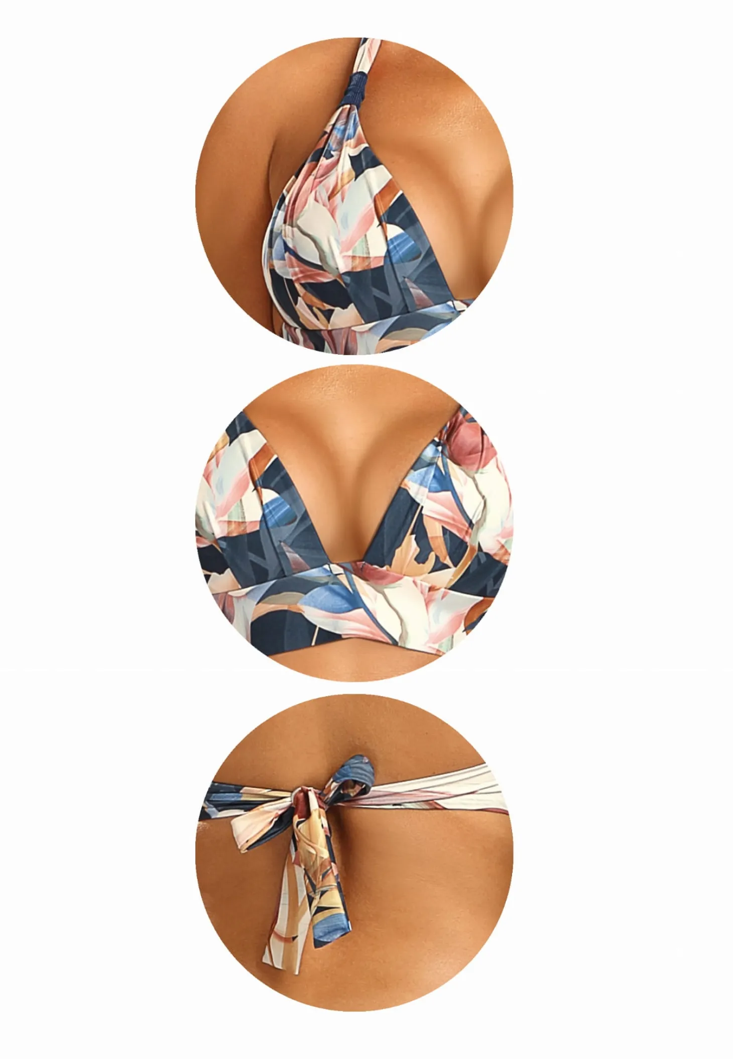 Wiązana góra bikini p-up FG161/892 kwiat Magnolii