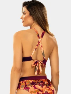 Wiązana góra bikini push-up FG161C/909 Retro style