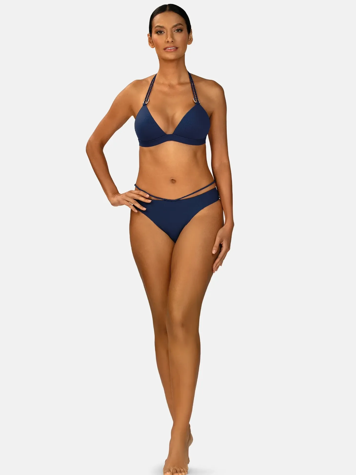 Wiązana góra bikini push-up prążkowany FG17B/839P