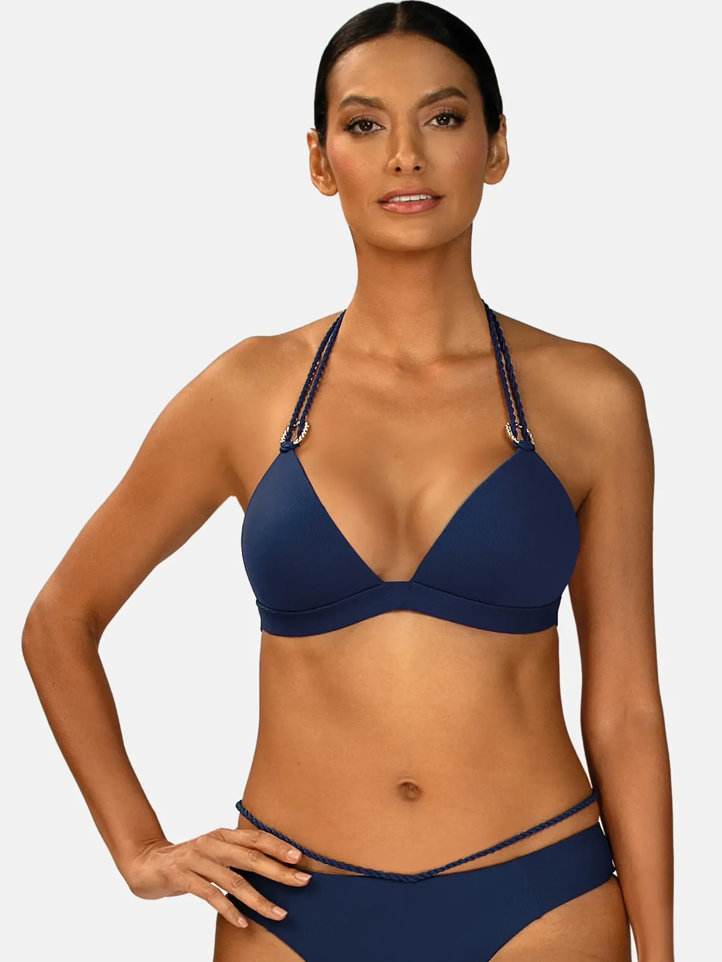 Wiązana góra bikini push-up prążkowany FG17B/839P