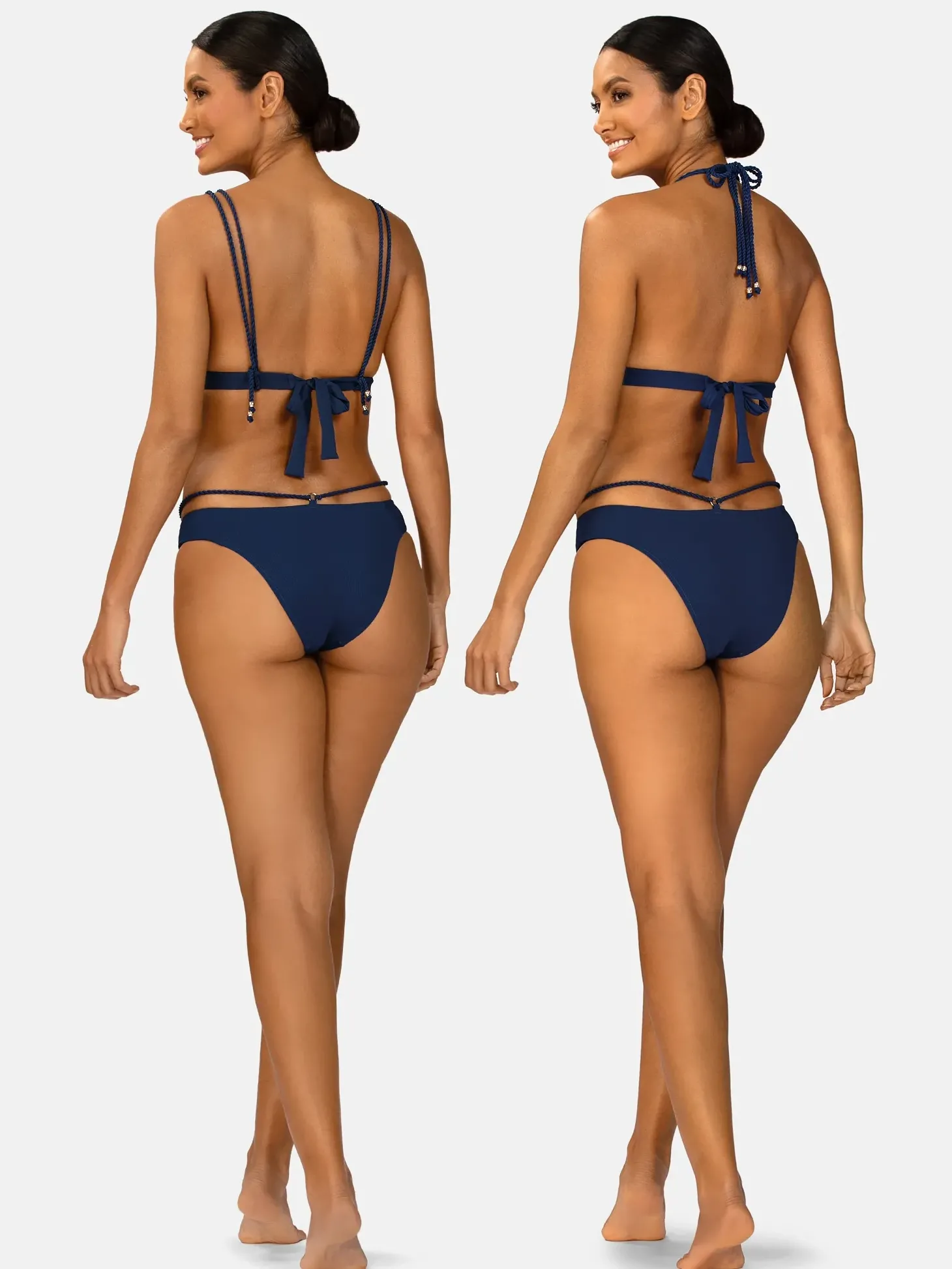 Wiązana góra bikini push-up prążkowany FG17B/839P