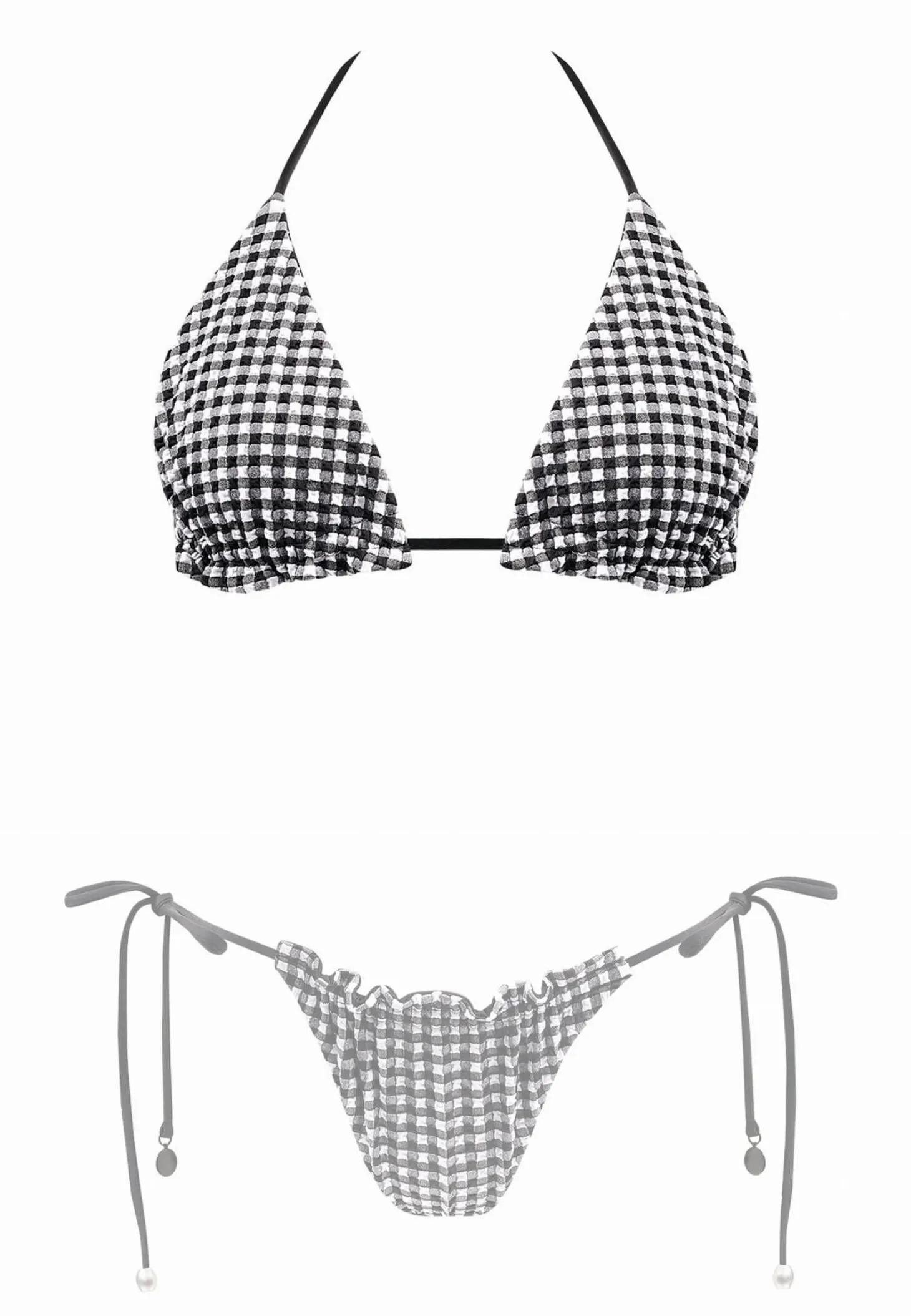 Wiązana góra bikini w kratkę - Vichy FG144A/824