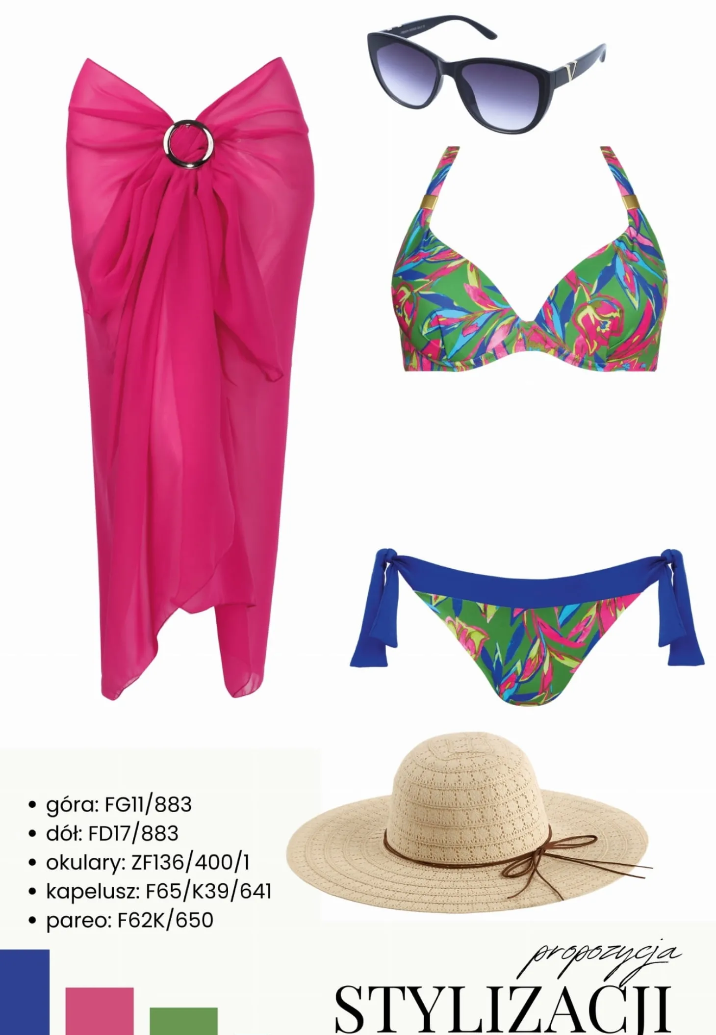 Wiązana góra od bikini push-up FG11/883 Tropical