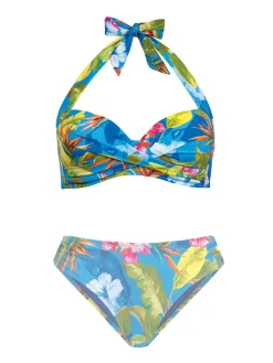 Wiązana góra od bikini push-up w kwiaty FG20A/920