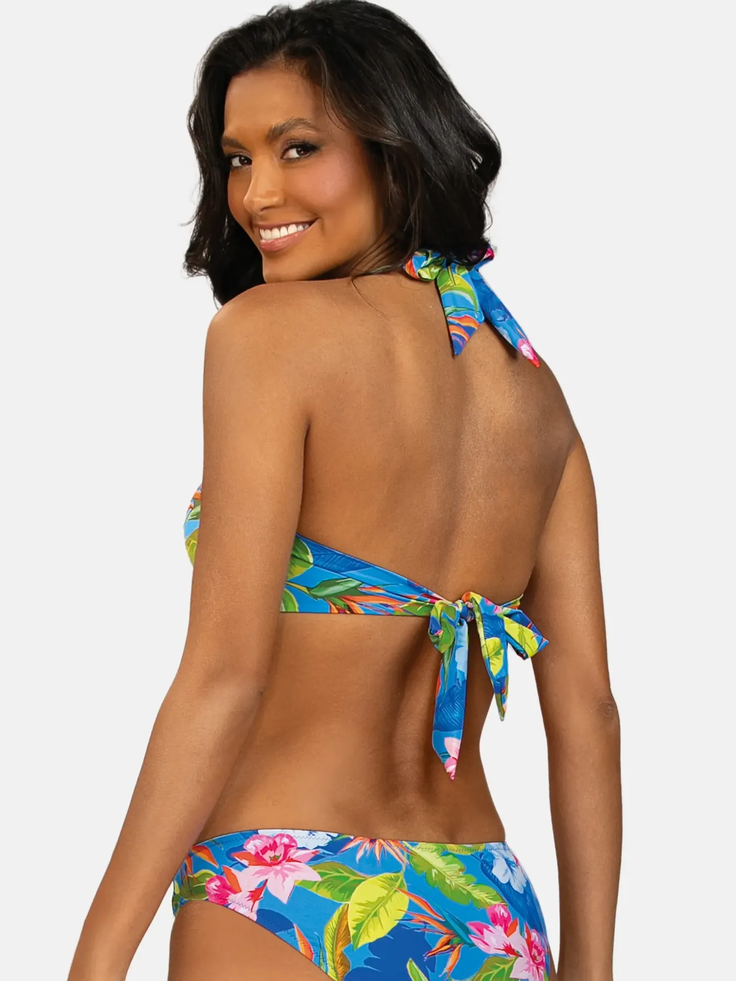 Wiązana góra od bikini push-up w kwiaty FG20A/920