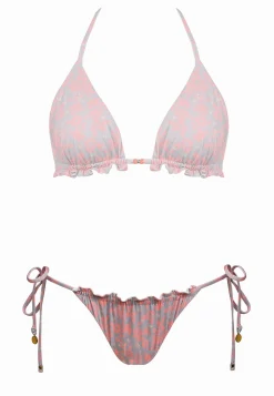 Wiązane figi bikini w neonowe kwiatki FD144A/829