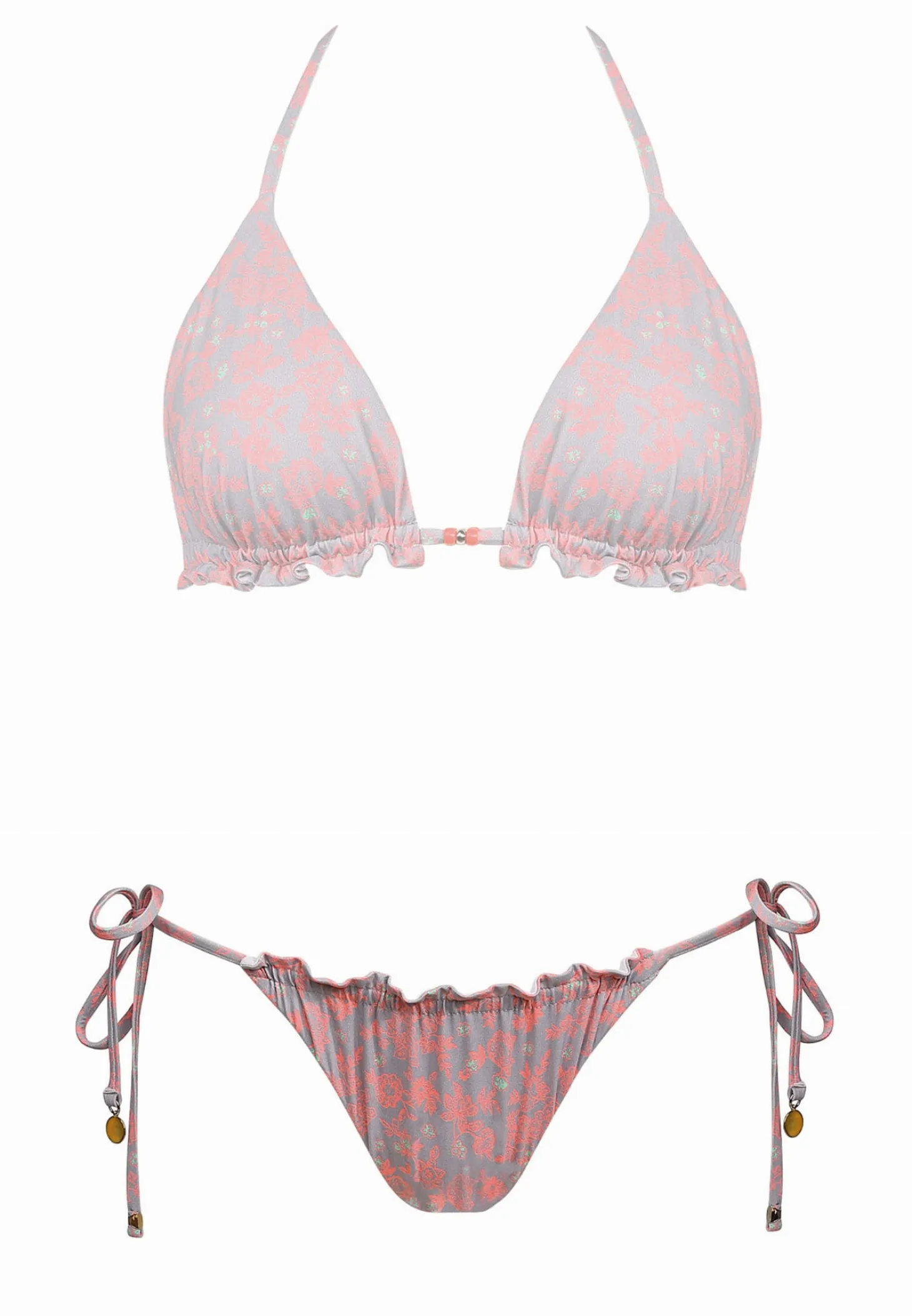 Wiązane figi bikini w neonowe kwiatki FD144A/829