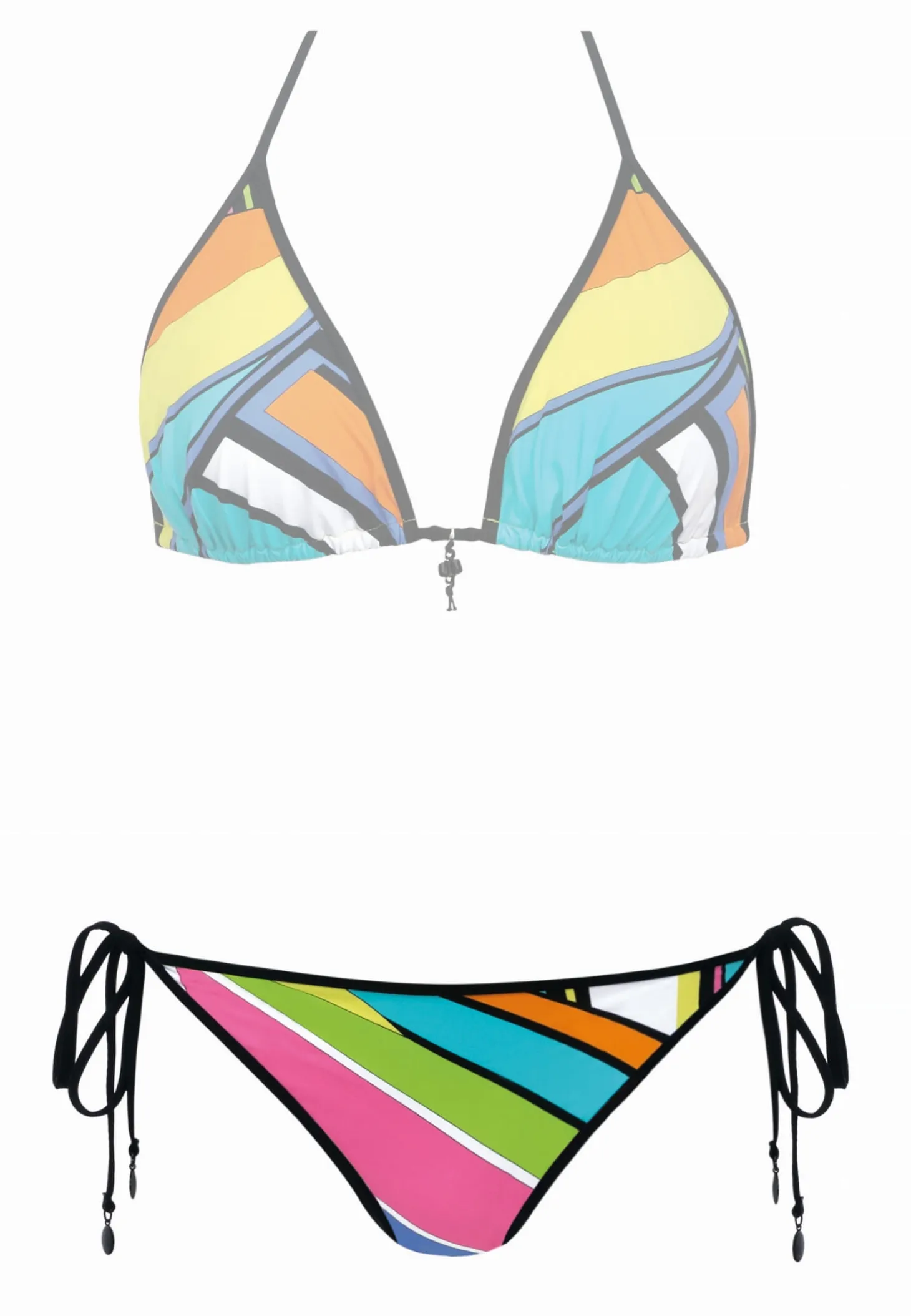 Wiązane figi od bikini asymetryczny wzór FD144/861