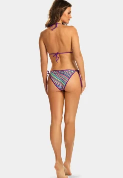 Wiązane figi od bikini kolorowe paski FD144/884