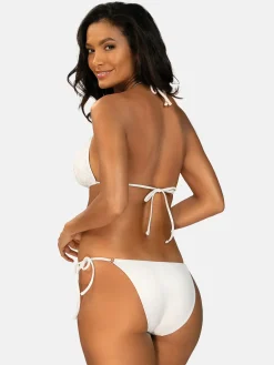 Wiązane kremowe bikini z haftem FL01D/641H komplet