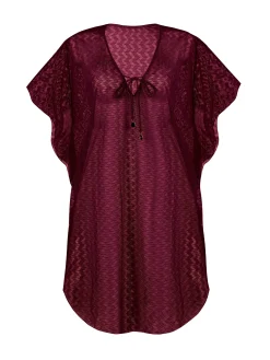 Wygodna tunika plażowa oversize F122A/910H bordo