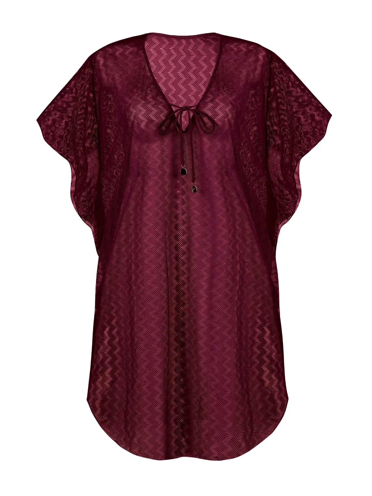 Wygodna tunika plażowa oversize F122A/910H bordo