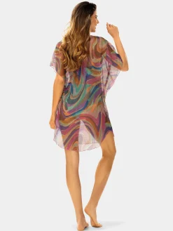 Wygodna tunika plażowa oversize F122A/912 Rainbow