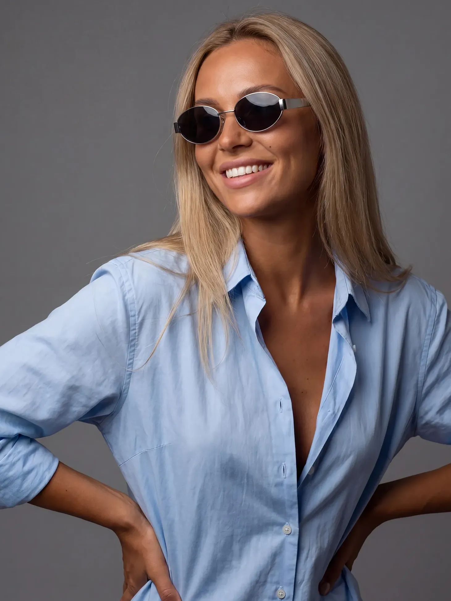 Zestaw | Czarne owalne okulary w stylu MARC silver