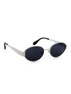 Zestaw | Czarne owalne okulary w stylu MARC silver