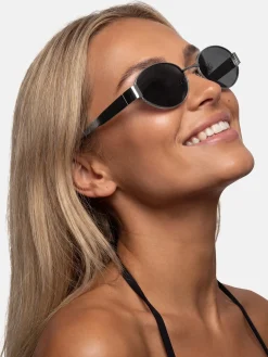 Zestaw | Czarne owalne okulary w stylu MARC silver